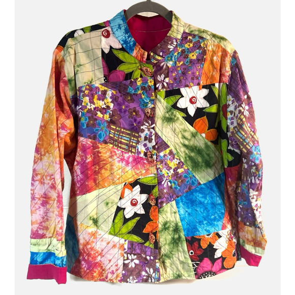 Medium Jackets & Blazers - Vintage‎ Life Style Quilted Boho Artsy Patchwork Jacket Size M